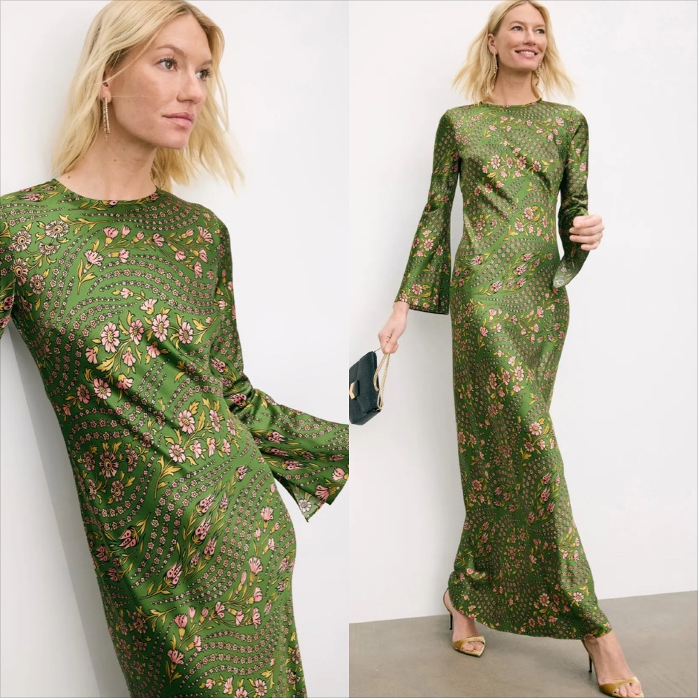 Veronica Beard Gemma silk blend long sleeve floral dress FIRM PRICE